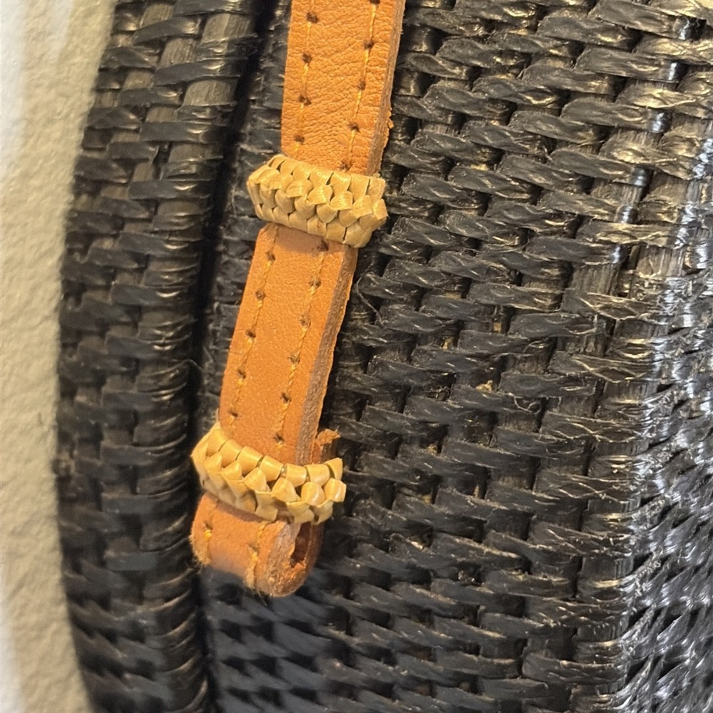 Rattan Round Crossbody‎ Natural Texture Woven Straw Boho Coastal Summer Purse - Picture 6 of 14